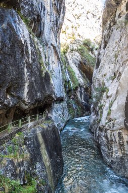 Bakımları trail garganta del Bakımı, Picos de Europa dağlar, İspanya