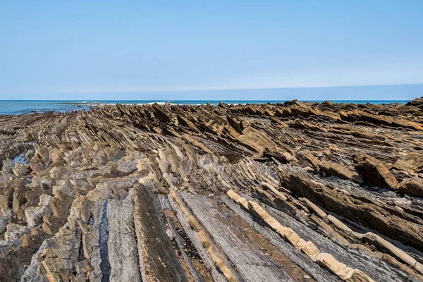 Costa Flysch di Sakoneta, Zumaia - Paesi Baschi, Spagna — Foto Stock