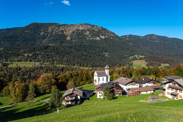 Wamberg w pobliżu Garmisch to najwyżej położona wioska w Niemczech. — Zdjęcie stockowe