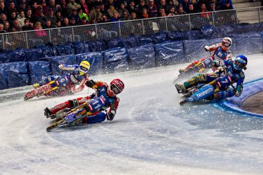 Inzell, Almanya-16 Mart 2019: Dünya Ice Speedway Şampiyonası.