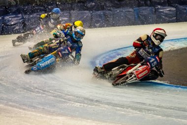 Inzell, Almanya-16 Mart 2019: Dünya Ice Speedway Şampiyonası.