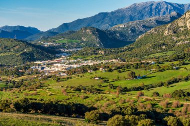 Ubrique, Cadiz. İspanya. Alcornocales parkında Endülüs'ün beyaz köyleri