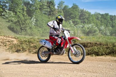Windsberg, Almanya-29 Haziran 2019: Windsberg 'de Motocross eğitimi
