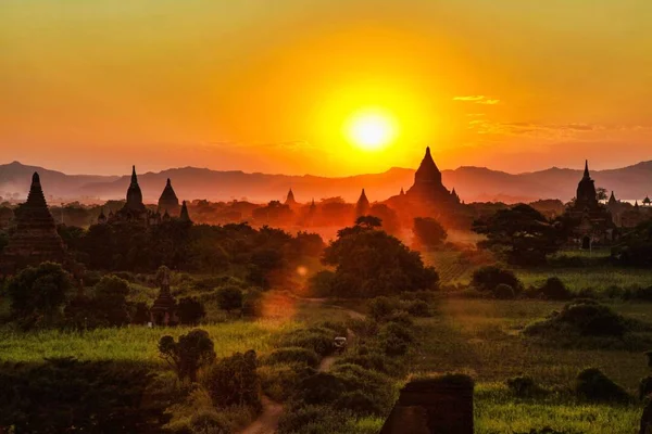 Temples de Bagan dans la région de Mandalay en Birmanie, Myanmar — Photo