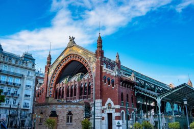 Valencia, İspanya. Mercado Central - ünlü eski pazar salonu
