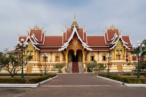 Wat Pha que Luang templo em Vientiane, Laos — Fotografia de Stock