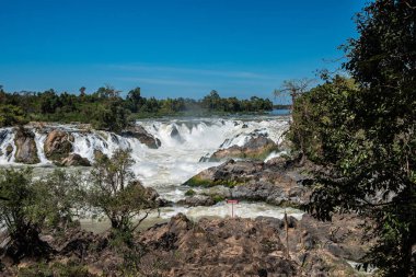 Güney Laos 'ta Mekong Nehri üzerinde Khone Phapheng Falls.