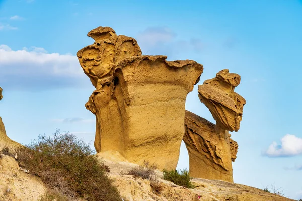 Uitzicht op de erosies van Bolnuevo, Las Gredas, Mazarron. Murcia, Spanje — Stockfoto
