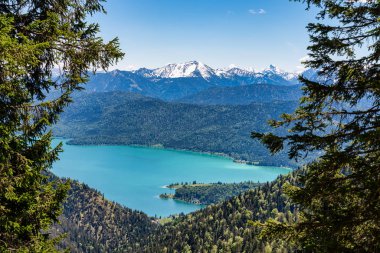 View of the lake Walchensee in the Alps of Bavaria, Germany clipart