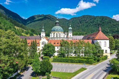 Ettal Abbey, Kloster Ettal Bavyera, Almanya 'da Oberammergau yakınlarında..