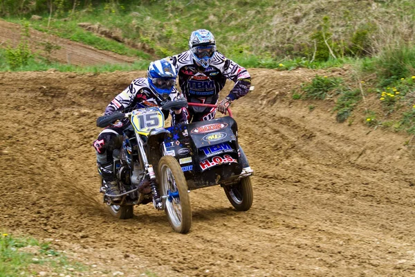 Wind berg, Duitsland-29 juni 2019: motorcross training in de wind berg — Stockfoto