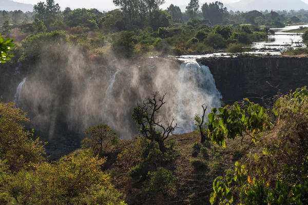 Vista del paisaje cerca de las cataratas del Nilo Azul, Tis-Isat en Etiopía, África — Foto de Stock