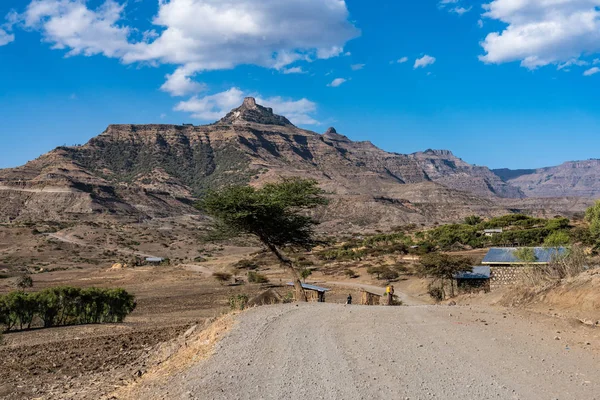 Paisaje en las tierras altas de Lalibela, Etiopía — Foto de Stock