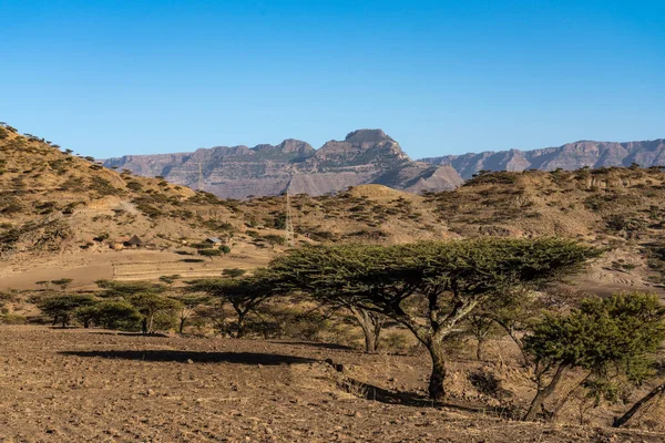 Paisaje en las tierras altas de Lalibela, Etiopía — Foto de Stock