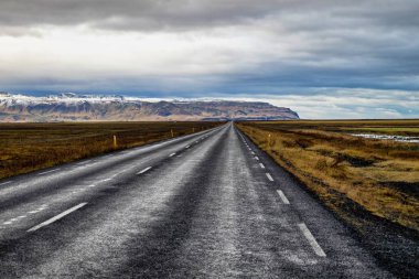 Güzel manzara ve Izlanda Selfoss Şelalesi yakınında.