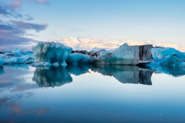 Icebergs in the glacier lagoon of Joekulsarlon in Iceland, Europe clipart