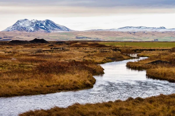 Hermoso paisaje y cerca de la cascada Selfoss en Islandia . — Foto de Stock