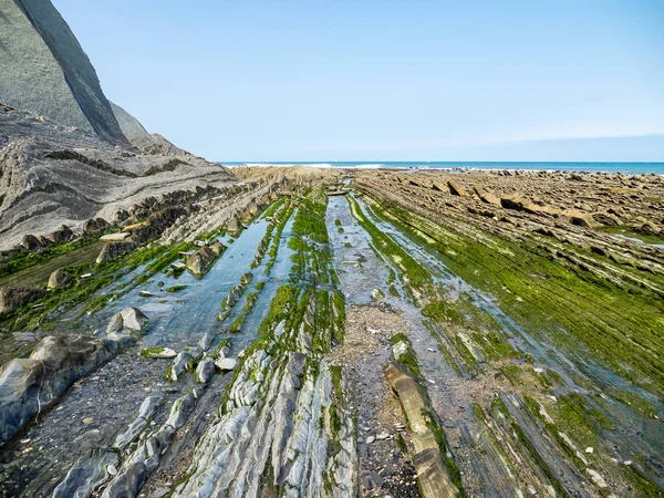 Costa Flysch di Sakoneta, Zumaia - Paesi Baschi, Spagna — Foto Stock