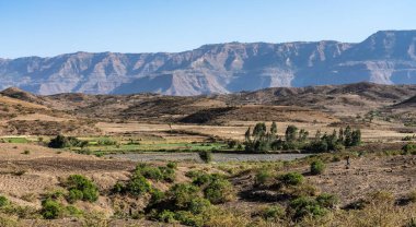 Lalibela, Etiyopya dağlarında manzara
