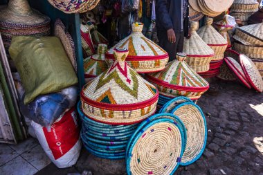 Addis Abeba 'daki Addis Mercato, Afrika' daki Etiyopya.