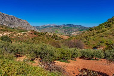 Endülüs ünlü Caminito del Rey yolu boyunca El Chorro geçit, İspanya