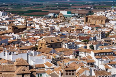 Malaga'daki Antequera şehrinin görünümü, Endülüs, İspanya
