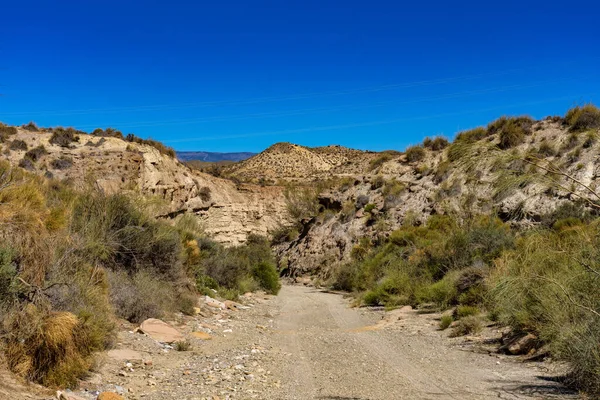 Tabernas Desert, w języku hiszpańskim Desierto de Tabernas, Andaluzja, Hiszpania — Zdjęcie stockowe