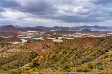 Mazarron, Murcia, İspanya yakınlarındaki Kanada Del Gallego 'daki dağ manzarası