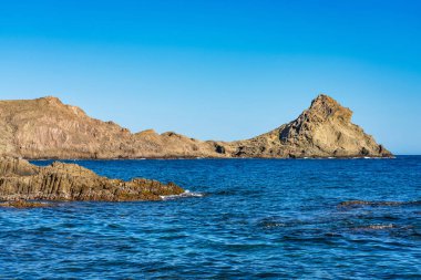 Cabo de Gata Nijar Park Kayalık Kıyısı, Almeria, İspanya