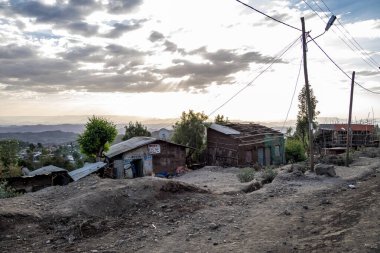 Lalibela, Etiyopya dağlarında manzara