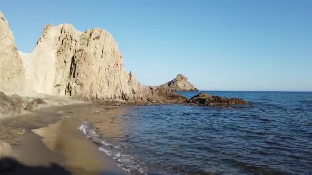 Costa Rochosa Parque Cabo Gata Nijar Almeria Espanha Andaluzia Maior — Vídeo de Stock