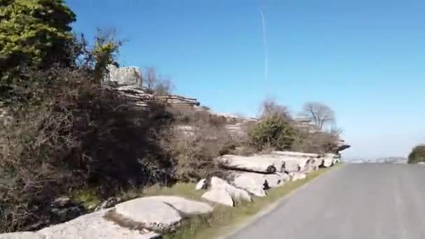 Torcal Antequera Provincie Malaga Španělsko Jedinečný Tvar Skal Způsoben Erozí — Stock video