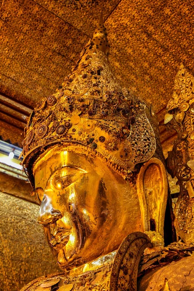 Mahamuni Pagoda in Mandalay, Myanmar former Burma. Mahamuni Pagoda is a Buddhist temple and major pilgrimage site in Myanmar.