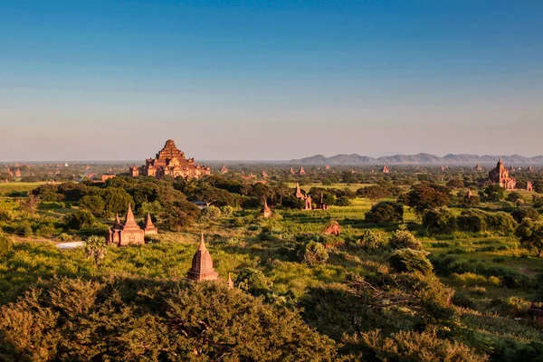 Pagody Chrámy Baganu Myanmaru Dříve Barmě Místě Světového Dědictví Asii — Stock fotografie