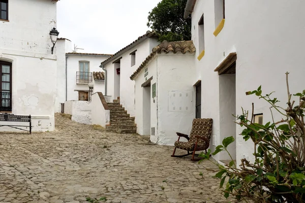 Castellar Frontera Typische Straat Met Bloemen Aan Witte Gevels Andalusië — Stockfoto