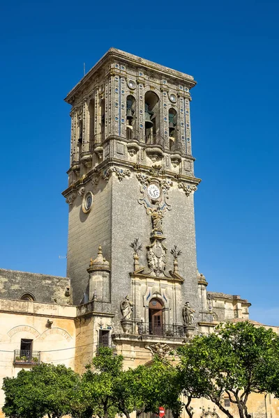 Zvonice Kostela Santa Maria Asuncion Arcos Frontera Andalusie Španělsko — Stock fotografie