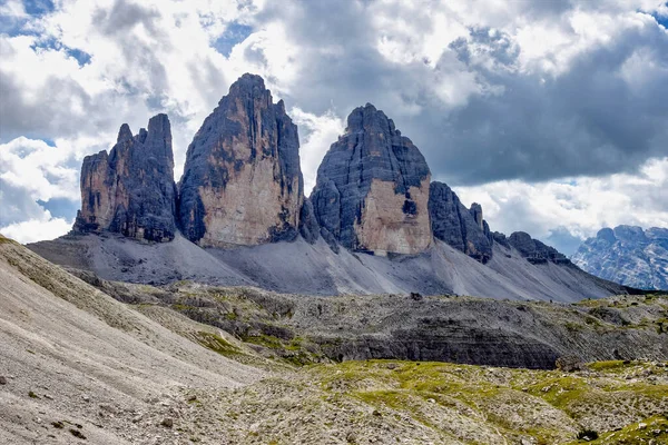 Tre Cime Lavaredo Lavaredo Három Csúcsa Északkelet Olaszországi Sexten Dolomitokban — Stock Fotó