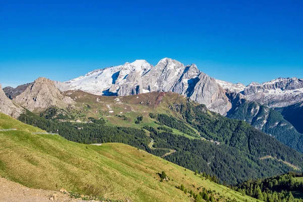 Panorama Des Majestueuses Alpes Canazei Dans Les Dolomites Trentin Haut — Photo