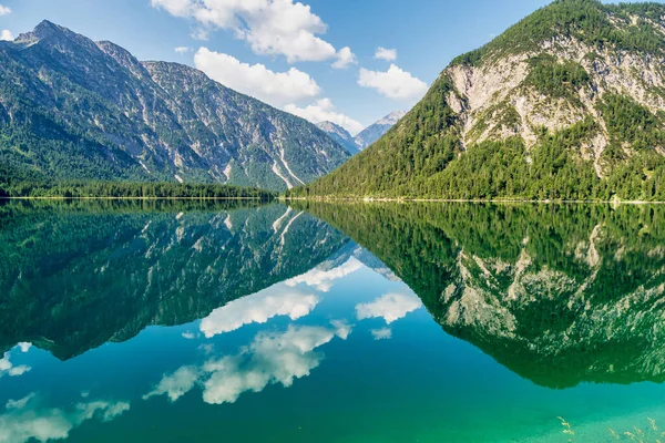 Lago Plansee Los Alpes Austria Día Otoño — Foto de Stock