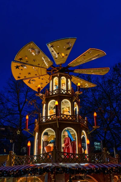 慕尼黑美丽的圣诞市场 德国巴伐利亚 图库图片