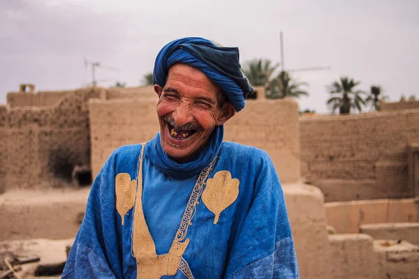 Erfoud Marruecos Octubre 2019 Viejo Bereber Que Vive Las Montañas — Foto de Stock