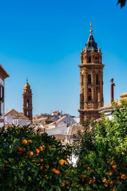 San Sebastian kilise kulesi Antequera, Malaga Eyaleti, Endülüs, İspanya, Batı Avrupa