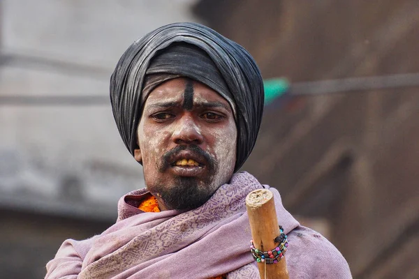 Varanasi India Dec 2019 Sadhu Ghats Varanasi Uttar Pradesh Ascetische — Stockfoto