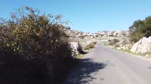 Torcal Antequera Prowincja Malaga Hiszpania Wyjątkowy Kształt Skał Wynika Erozji — Wideo stockowe