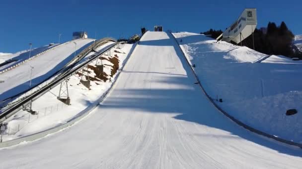 Salto Con Gli Sci Garmisch Partenkirchen Baviera Germania — Video Stock