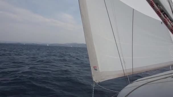 Плавучий Корабель Середземному Морі Хорватії Європа — стокове відео
