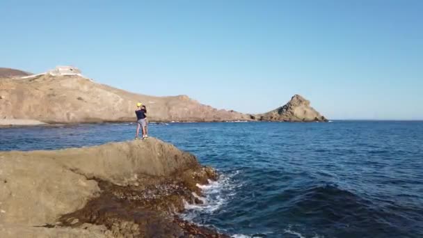 Costa Rocosa Del Parque Nijar Cabo Gata Almería España Andalusias — Vídeos de Stock
