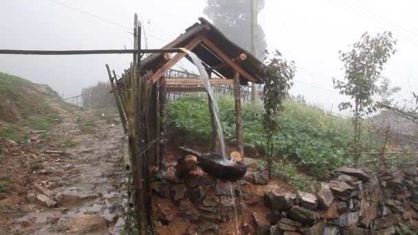 Molino Agua Cat Cat Pueblo Cerca Sapa Lao Cai Vietnam — Vídeos de Stock