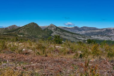 Verdon Gorge, Gorges du Verdon, Fransız Alpleri, Provence, Fransa 'da turkuaz yeşili kıvrımlı nehir ve yüksek kireçtaşı kayalarıyla ünlü kanyonun muhteşem manzarası.