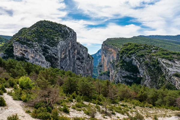 Verdon Schlucht Gorges Verdon Atemberaubende Landschaft Der Berühmten Schlucht Mit — Stockfoto